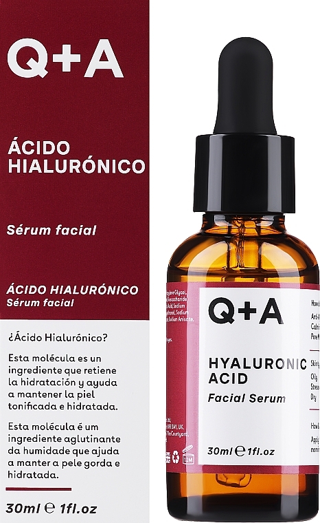Serum do twarzy, szyi i dekoltu z kwasem hialuronowym - Q+A Hyaluronic Acid Facial Serum — Zdjęcie N2