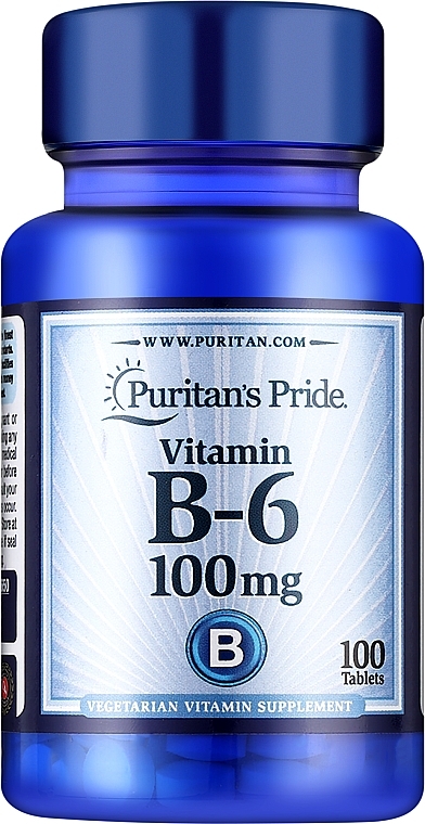 Suplement diety Witamina B6, 100 mg - Puritan's Pride Vitamin B-6 100 mg — Zdjęcie N1