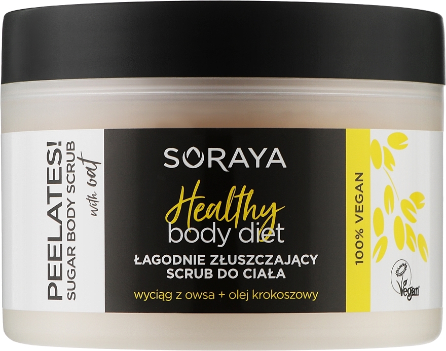 Łagodnie złuszczający peeling do ciała z ekstraktem z owsa i olejem kokosowym - Soraya Healthy Body Diet — Zdjęcie N1