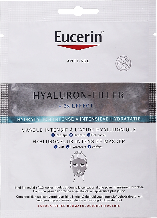 Intensywna maska na tkaninie do twarzy z kwasem hialuronowym - Eucerin Hyaluron-Filler Hyaluron Intensive Mask — Zdjęcie N1