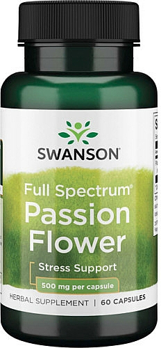 Suplement diety Męczennica cielista, 500 mg, 60 kapsułek - Swanson Full Spectrum Passion Flower — Zdjęcie N1