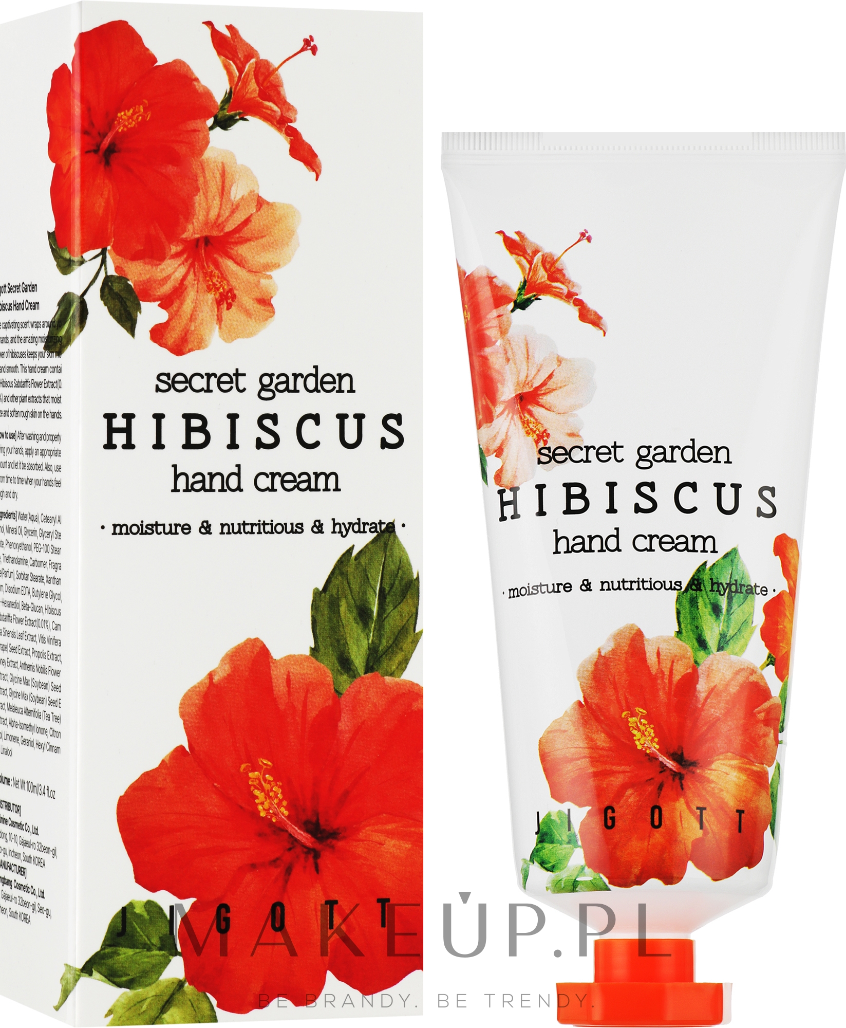 Hibiskusowy krem przeciwzmarszczkowy do rąk - Jigott Secret Garden Hibiscus Hand Cream — Zdjęcie 100 ml