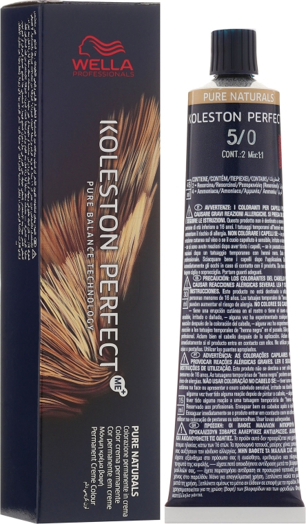 Profesjonalna antyalergiczna farba do trwałej koloryzacji włosów - Wella Professionals Koleston Perfect Innosense ME+ Pure Naturals — Zdjęcie N1