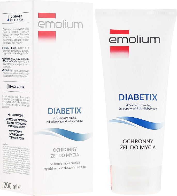 Ochronny żel do mycia do skóry bardzo suchej - Emolium Diabetix — Zdjęcie N1