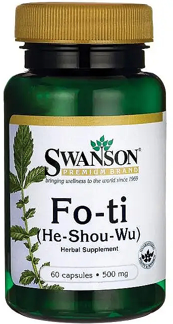 Suplement diety wspierający odporność Rdest wielokwiatowy, 500 mg - Swanson Fo-Ti (He-Shou-Wu) — Zdjęcie N2