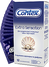 Kup Prezerwatywy lateksowe z silikonowym lubrykantem z dużymi wypustkami, 12 szt. - Contex Extra Sensation