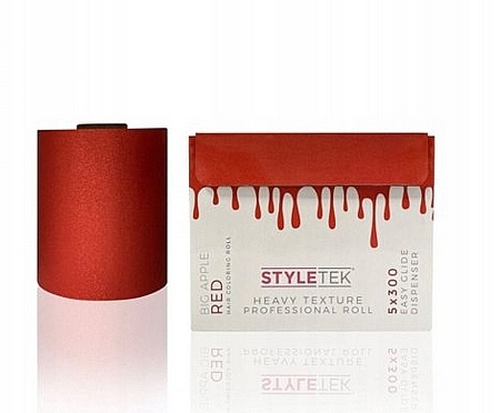 	Folia do włosów umożliwiająca łatwe dozowanie pojedynczych arkuszy, 5x300, czerwona - StyleTek — Zdjęcie N1
