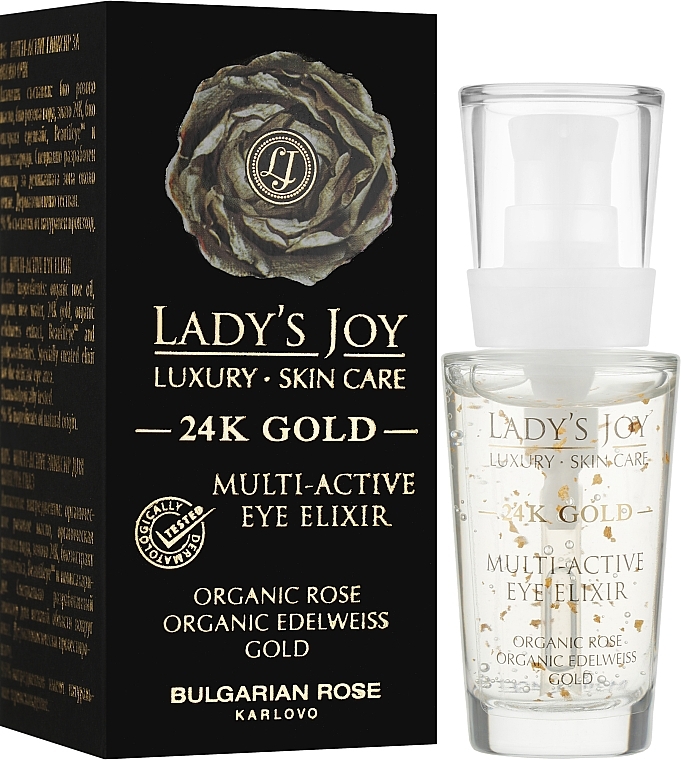 Przeciwstarzeniowy eliksir pod oczy - Bulgarian Rose Lady’s Joy Luxury 24K Gold Multi-Active Eye Elixir — Zdjęcie N2