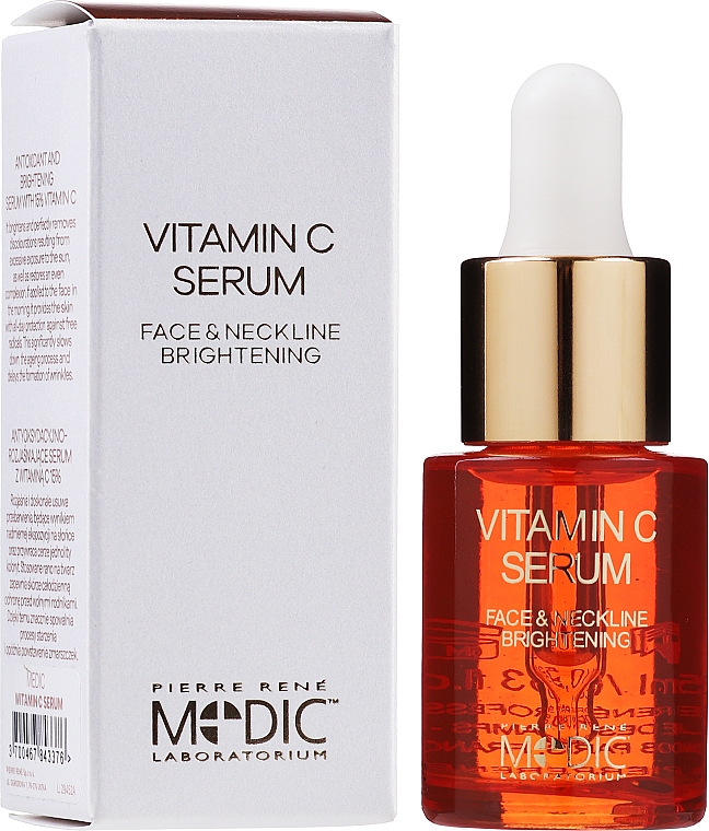 Rozświetlające serum z witaminą C do twarzy i szyi - Pierre Rene Medic Laboratorium Vitamin C Brightening Serum for Face and Neck — Zdjęcie N2