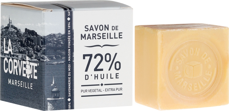 Czyste mydło marsylskie w kostce - La Corvette Extra Pure Marseille Soap Cube — Zdjęcie N4