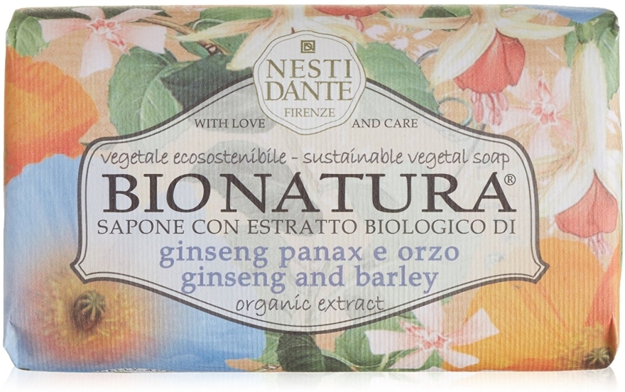 Naturalne mydło w kostce Żeń-szeń i jęczmień - Nesti Dante BioNatura — Zdjęcie N1