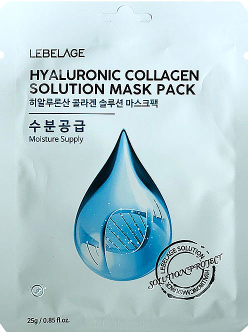 Maseczka do twarzy w płachcie - Lebelage Hyaluronic Collagen Solution Mask
