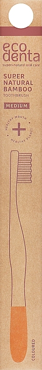 Bambusowa szczoteczka do zębów, średnia twardość, pomarańczowa - Ecodenta Bamboo Toothbrush Medium — Zdjęcie N1
