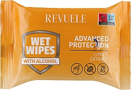 Kup Mokre chusteczki z alkoholem i ekstraktem z cytrusów - Revuele Advanced Protection Wet Wipes Citrus Extracts