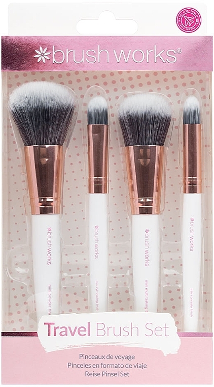 Zestaw pędzli do makijażu - Brushworks White & Gold Travel Makeup Brush Set — Zdjęcie N1