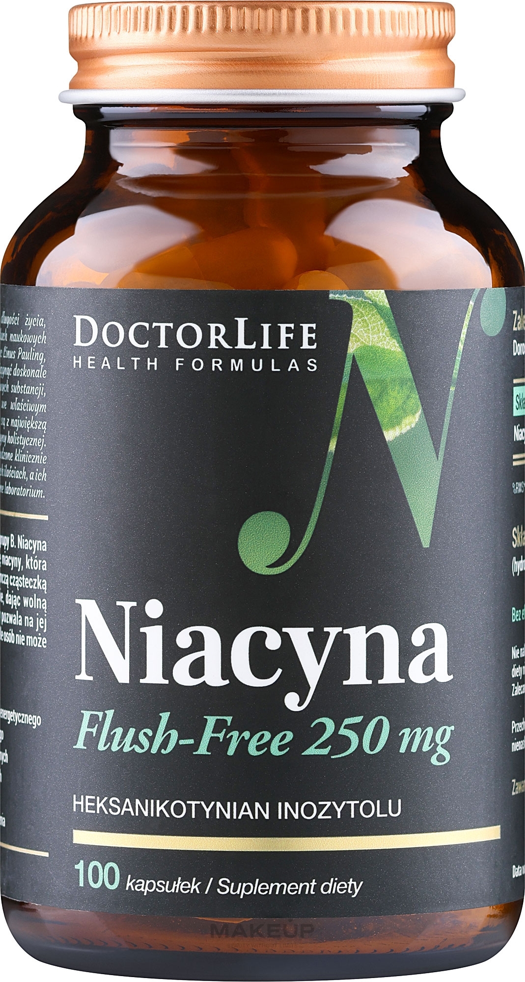 Suplement diety Niacyna - Doctor Life Niacyna Flush-Free 250 mg — Zdjęcie 100 szt.