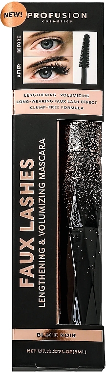 Wydłużający i zwiększający objętość tusz do rzęs - Profusion Cosmetics Faux Lashes Lengthening & Volumizing Mascara — Zdjęcie N3