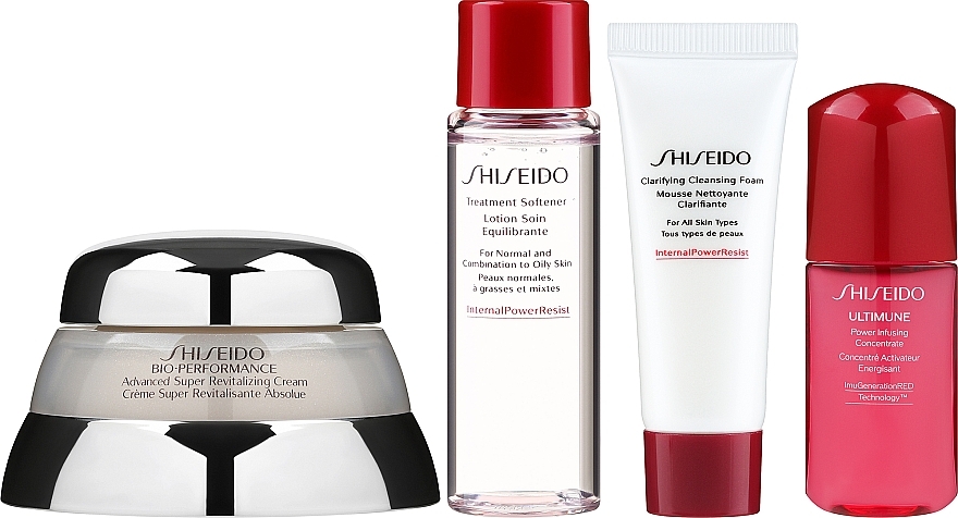 Zestaw - Shiseido Bio-performance Holiday Kit (f/cr/50ml + clean foam/15ml + f/lot/30ml + f/conc/10ml) — Zdjęcie N2