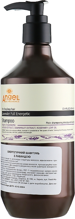 Energetyzujący lawendowy szampon do włosów - Angel Professional Paris Provence Energy With Lavender Shampoo  — Zdjęcie N1