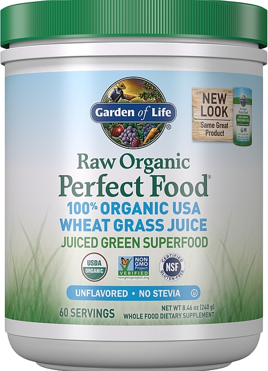 Suplement diety Surowa organiczna trawa pszeniczna - Garden of Life Raw Organic Perfect Food Wheat Grass Juice Unflavored  — Zdjęcie N1