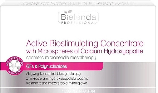 Aktywny koncentrat biostymulujący z mikrosferami hydroksyapatytu wapnia - Bielenda Professional Meso Med Program Active Biostimulating Concentrate — Zdjęcie N1