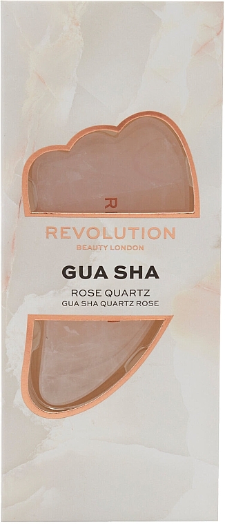 Masażer do twarzy Guasha, kwarc różowy, jasne opakowanie - Revolution Skincare Rose Quartz Gua Sha — Zdjęcie N2