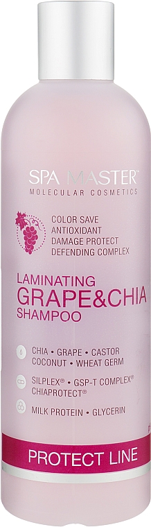 Szampon do włosów laminowanych z winogronami i chia - Spa Master Laminating Shampoo — Zdjęcie N1