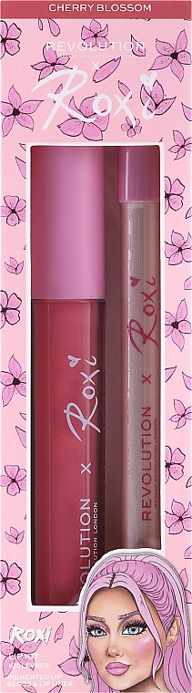 Zestaw - Makeup Revolution x Roxi Cherry Blossom Lip Set (lip/pencil/1g + lip/gloss/3ml) — Zdjęcie N1