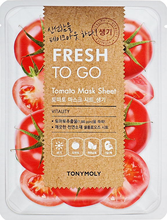 Odświeżająca maseczka na tkaninie do twarzy - Tony Moly Fresh To Go Mask Sheet Tomato