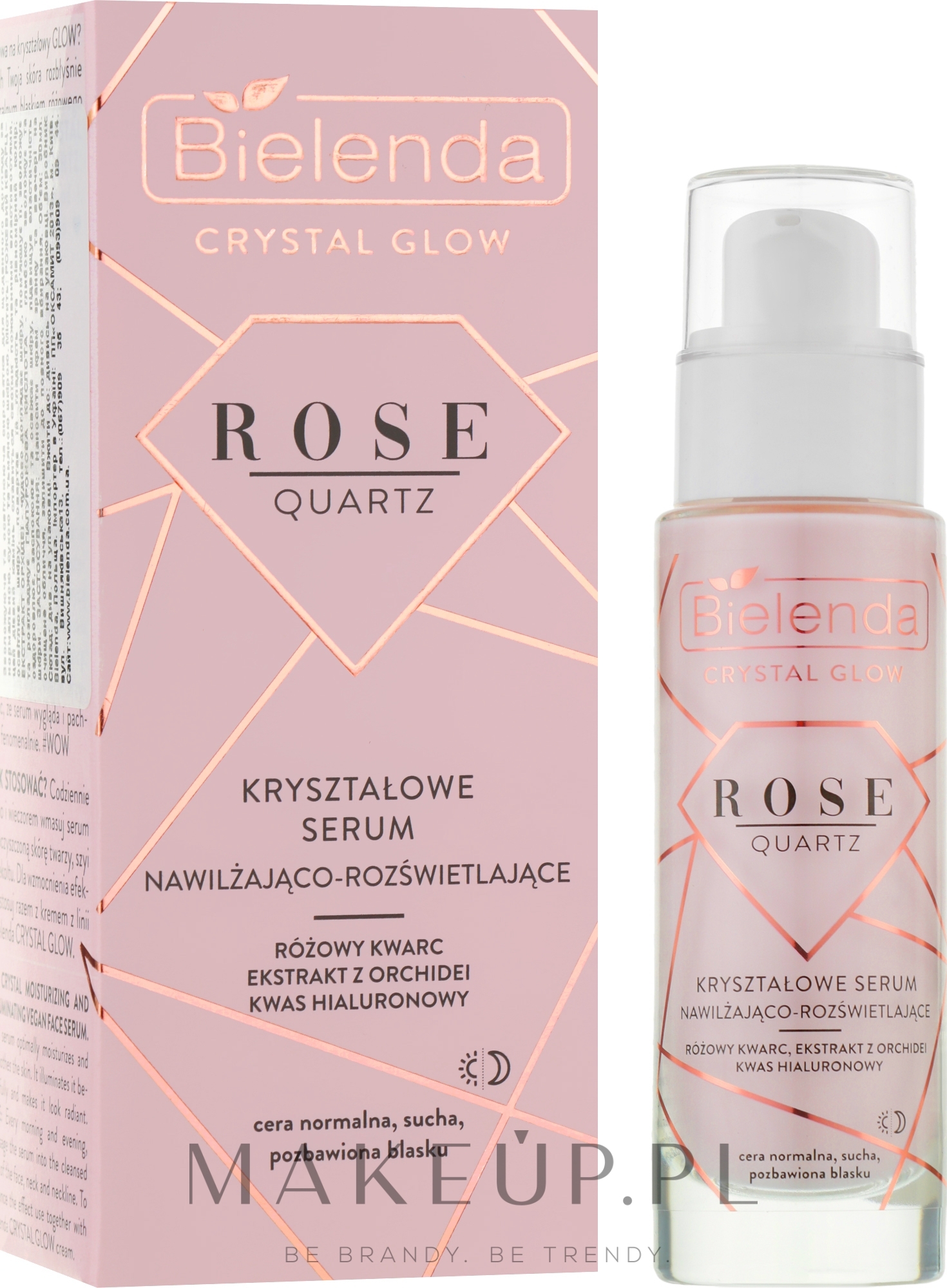 Kryształowe serum nawilżająco-rozświetlające Różowy kwarc - Bielenda Crystal Glow  — Zdjęcie 30 ml