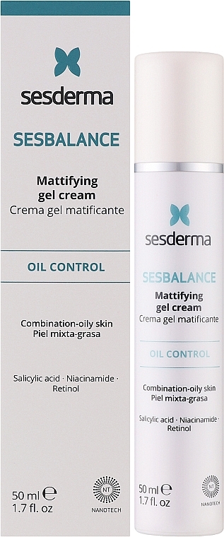 Krem-żel do twarzy - SesDerma Laboratories Sesbalance Mattifying Gel Cream — Zdjęcie N2