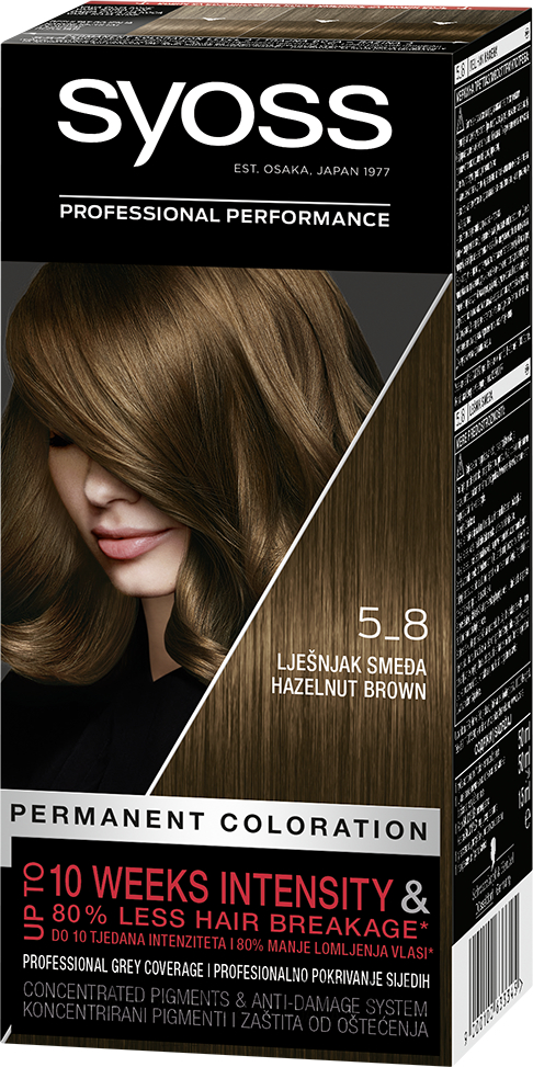 PRZECENA! Farba do włosów - Syoss Permanent Coloration * — Zdjęcie 5-8 - Hazelnut Brown