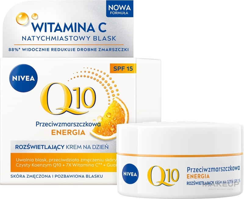 Przeciwzmarszczkowy krem na dzień - NIVEA Q10 Energy Anti-Wrinkle Day Cream SPF15 — Zdjęcie 50 ml