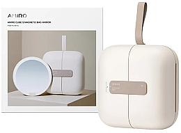 Przenośne lusterko LED z kosmetyczką, białe - Amiro Cube S Magnetic Bag Mirror White — Zdjęcie N1