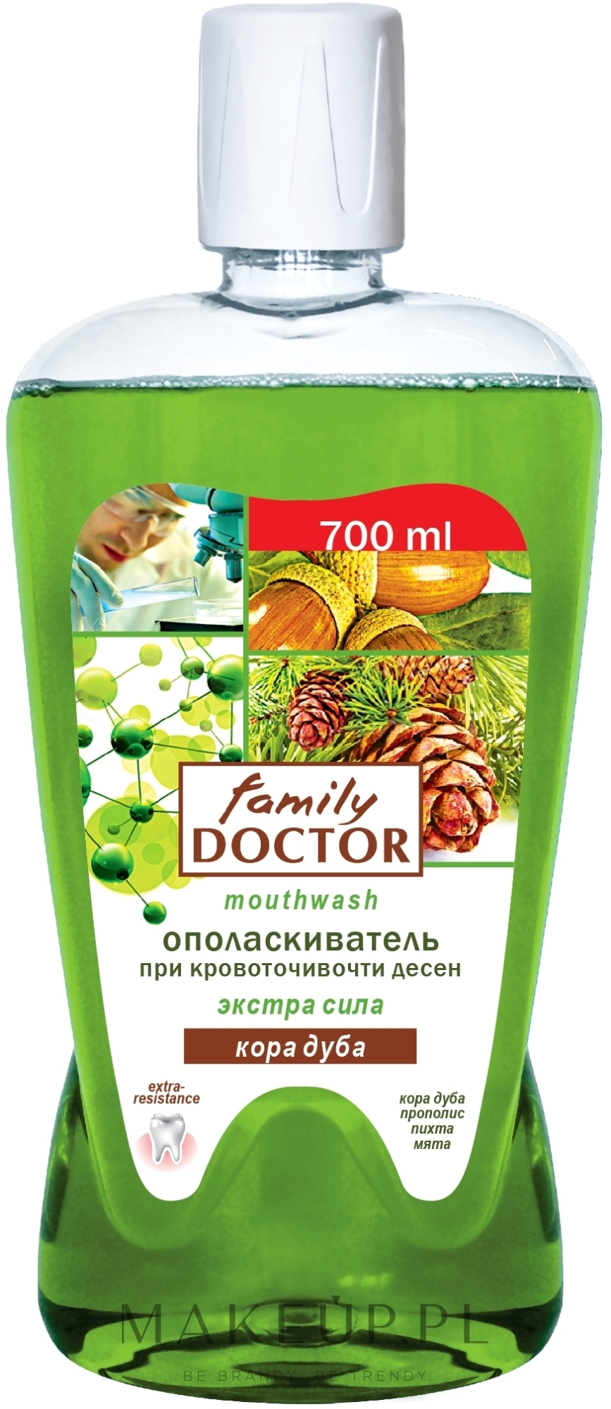 Płyn do płukania jamy ustnej Kora dębu - Family Doctor Zielona linia Family Doctor Mouthwash — Zdjęcie 700 ml