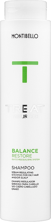 Regulujący szampon do włosów przetłuszczających się - Montibello Treat NaturTech Balance Restore Shampoo — Zdjęcie N1