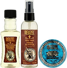 Zestaw do makijażu - Reuzel Blue Kit (h/pomade/35g + h/tonic/100ml + shm/100ml) — Zdjęcie N2