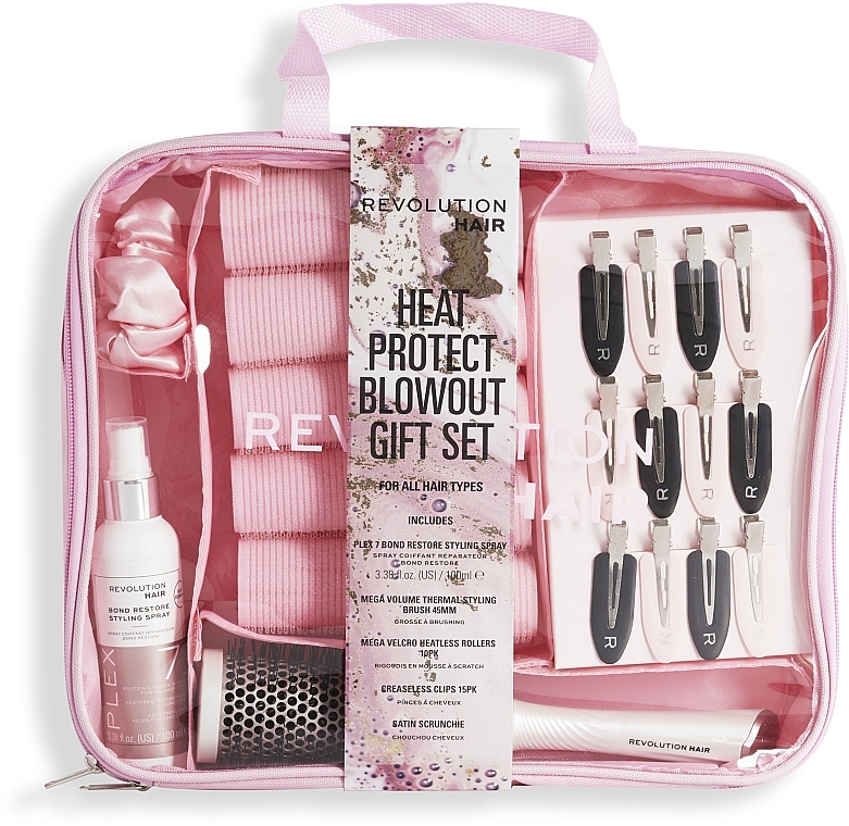 Zestaw - Makeup Revolution Hair Plex Heat Protect Blowout Gift Set — Zdjęcie N2