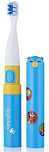 Kup Elektryczna szczoteczka do zębów z naklejkami, niebieska - Brush-Baby Go-Kidz Blue Electric Toothbrush