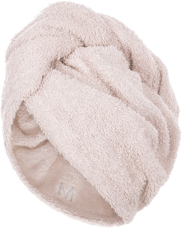 Beżowy ręcznik-turban do włosów (68 x 26 cm) - MAKEUP