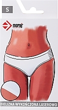 Majtki mini bikini z bezszwowymi brzegami, białe - Moraj — Zdjęcie N1