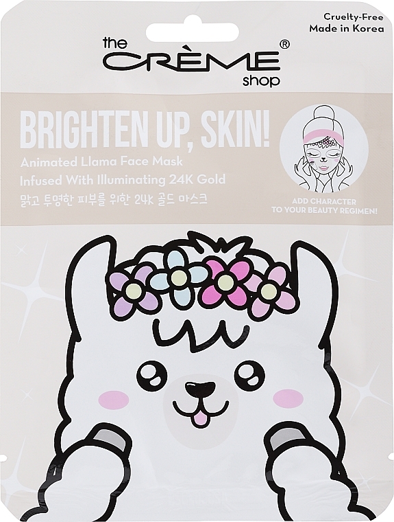 Maseczka do twarzy - The Creme Shop Brighten Up Skin! Animated Llama Face Mask — Zdjęcie N1