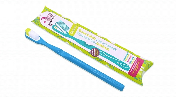 PRZECENA! Miękka szczoteczka do zębów z wymienną główką, niebieska - Lamazuna Toothbrush * — Zdjęcie N1