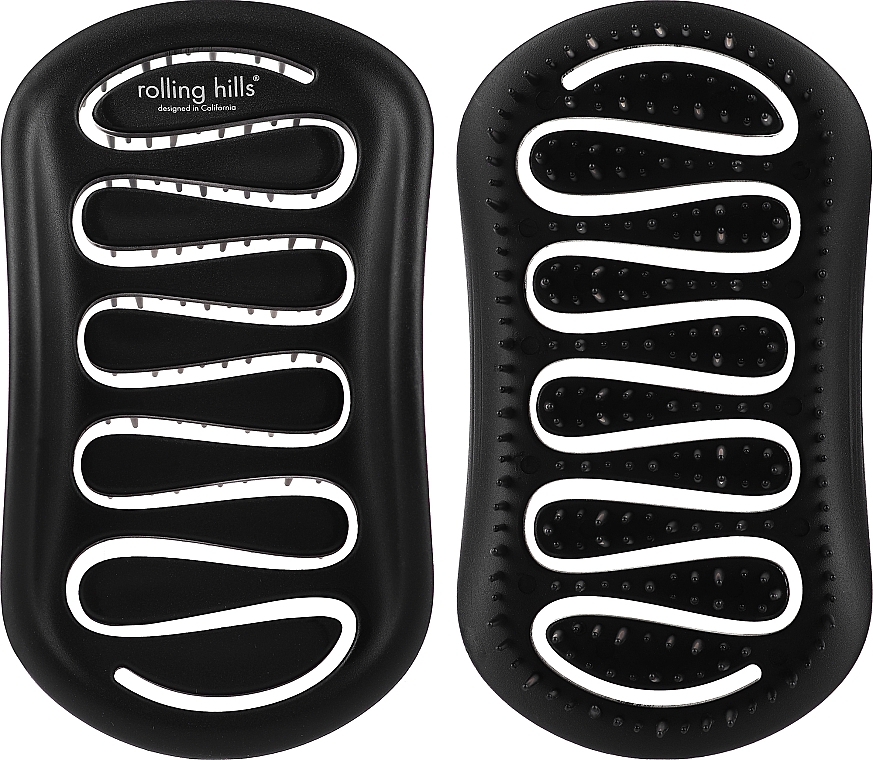 Kompaktowa szczotka do włosów do szybkiego suszenia, czarna - Rolling Hills Compact Brush Maze — Zdjęcie N2