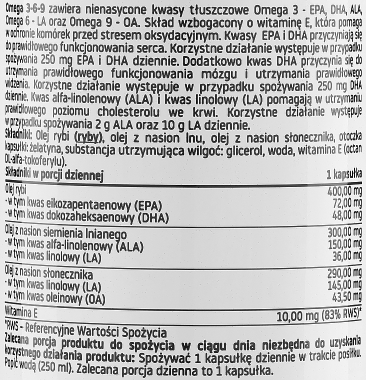 Suplement diety Omega 3-6-9 60 szt. - Pharmovit Clean Label — Zdjęcie N2