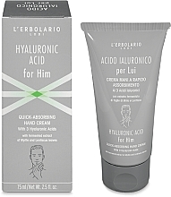 Krem do rąk z kwasem hialuronowym - L'Erbolario Hand Cream Hyaluronic Acid for Him — Zdjęcie N1