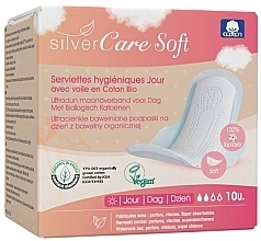 Ultracienkie bawełniane podpaski na dzień z miękkimi skrzydełkami, 10 szt. - Masmi Silver Care Soft — Zdjęcie N1