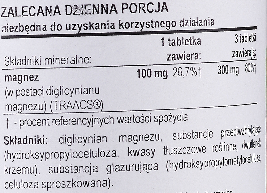 Glicynian magnezu w tabletkach - Now Foods Magnesium Glycinate  — Zdjęcie N3