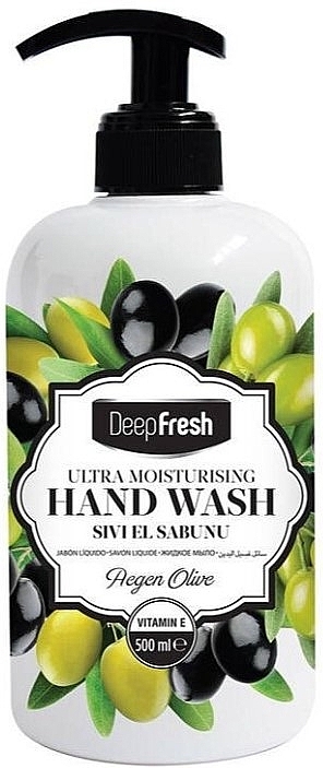 Oliwkowe nawilżające mydło do rąk w płynie - Aksan Deep Fresh Aegan Olive Ultra Moisturising Hand Wash — Zdjęcie N1