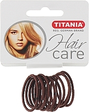 Gumki do włosów, elastyczne, 2 mm, 12 sztuk, brązowe - Titania  — Zdjęcie N1